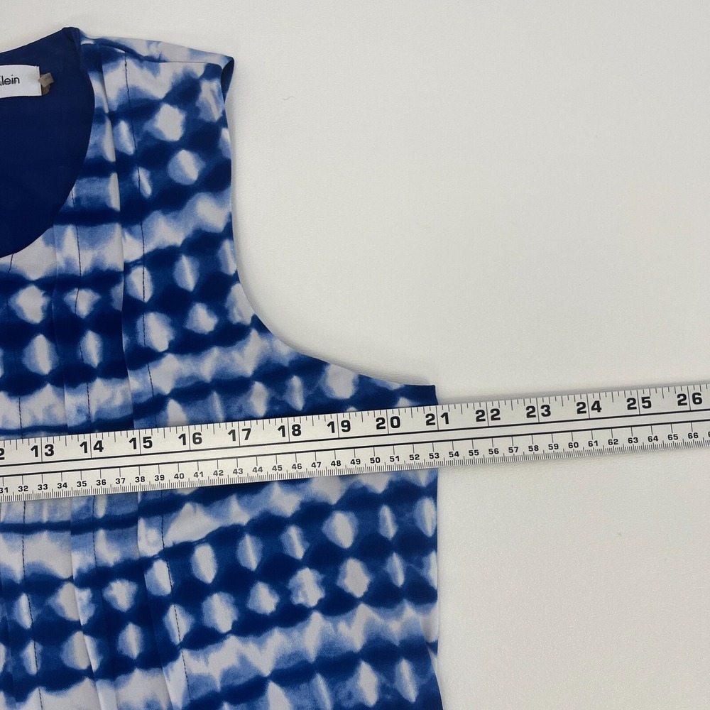 Calvin Klein Women 14 Blue Tie Dye Dress Beach Resort Cruise Pockets - Picture 10 of 13